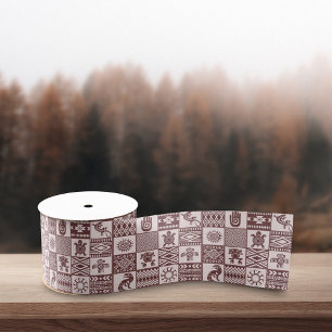 Indigene Amerikaner - Ethnologische Symbole braune Ripsband