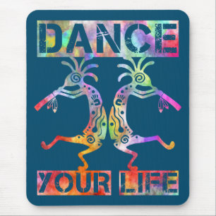 Indigene Amerikaner Kokopelli - Dance Your Life 3 Mousepad