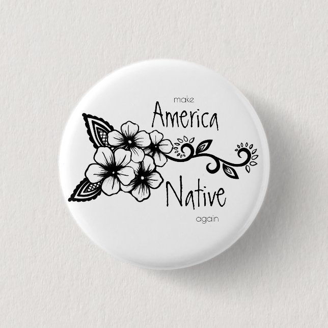Indigene, florale Ayasha machen Amerika wieder zum Button (Vorderseite)