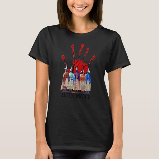 Indigene Frauen der indigenen amerikanischen Roten T-Shirt (Vorderseite)