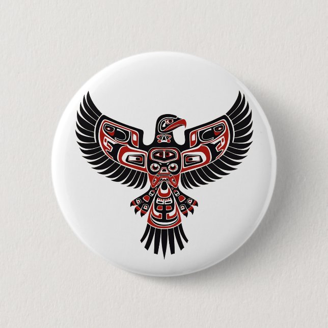 Indigene Haida-Bevölkerung im Pazifik im Nordweste Button (Vorderseite)