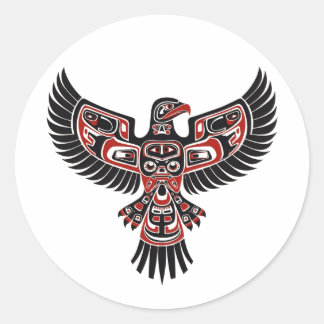 Indigene Haida-Bevölkerung im Pazifik im Nordweste Runder Aufkleber