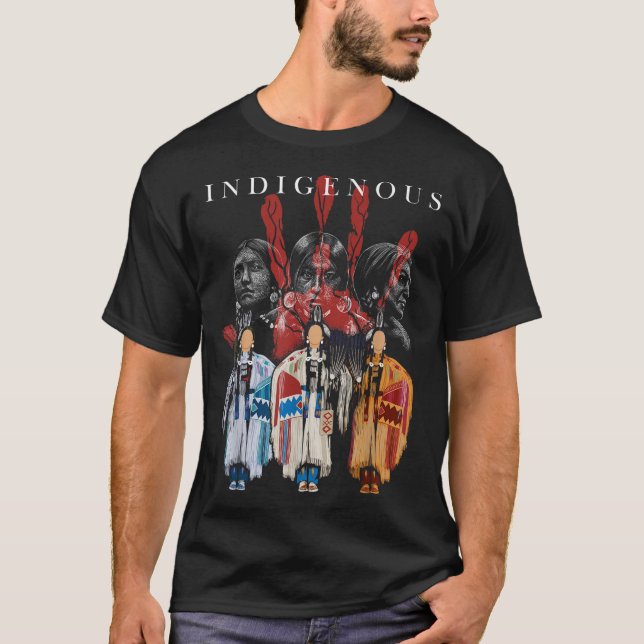 Indigene Indigene Indigene Hand Indisches Blut T T-Shirt (Vorderseite)
