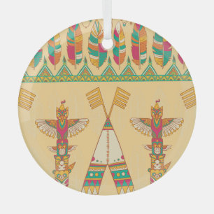 Indigene indigene Ornamentalgeschichte der Indiane Ornament Aus Glas