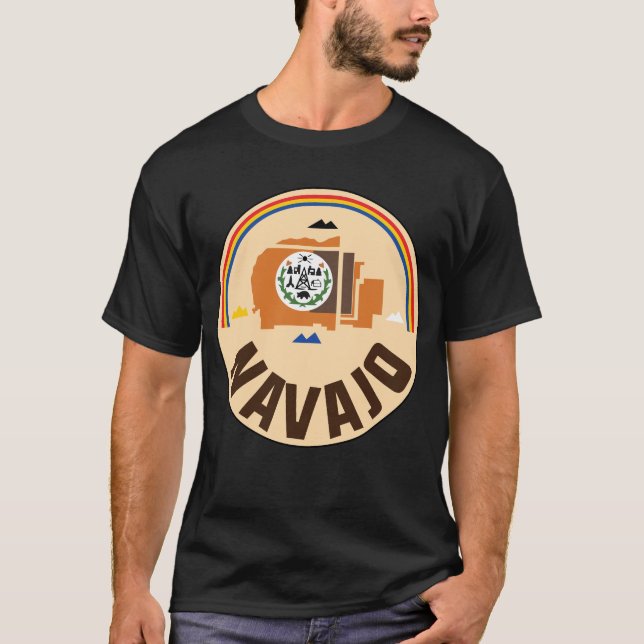 Indigene Nationalflagge navajo - großes Siegel T-Shirt (Vorderseite)
