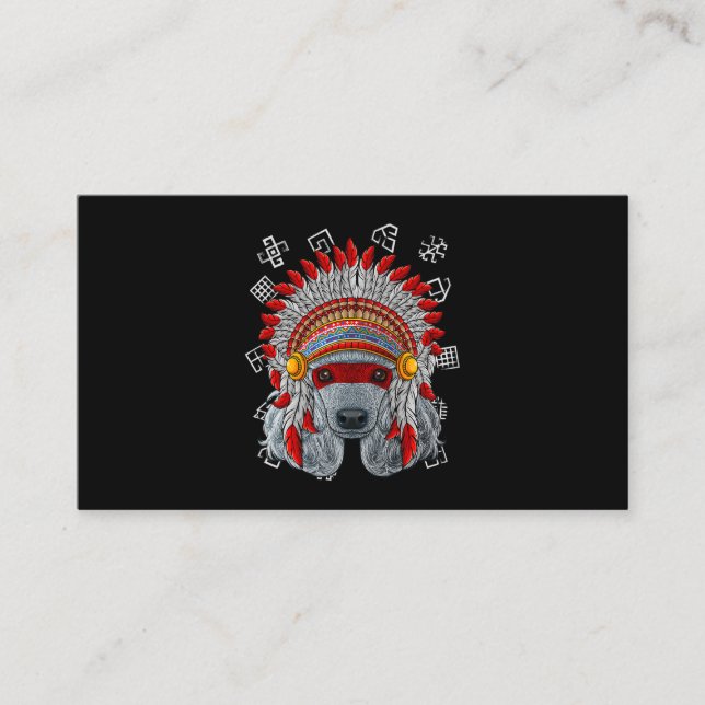 Indigene Poodle Native Amerikanische Ureinwohner D Visitenkarte (Vorderseite)