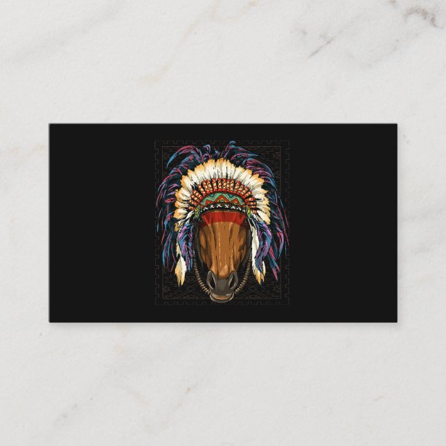 Indigener Amerikanische Ureinwohner Horse Cowboy I Visitenkarte (Vorderseite)