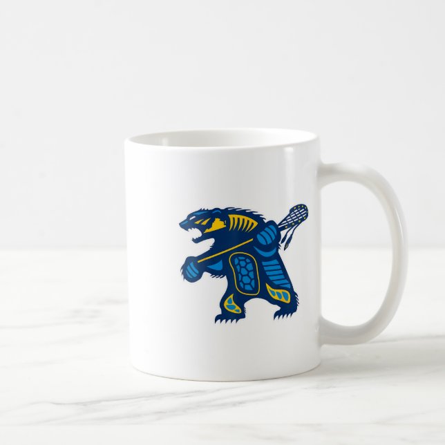 Indigener Lacrosse Bär Kaffeetasse (Rechts)