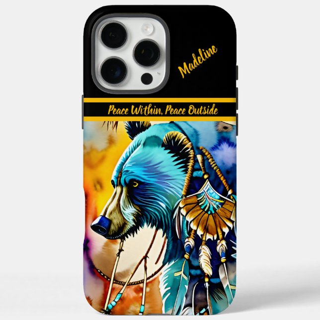 Indigenes Design: künstlerischer Flair iPhone 16 Pro Max Hülle (Rückseite)