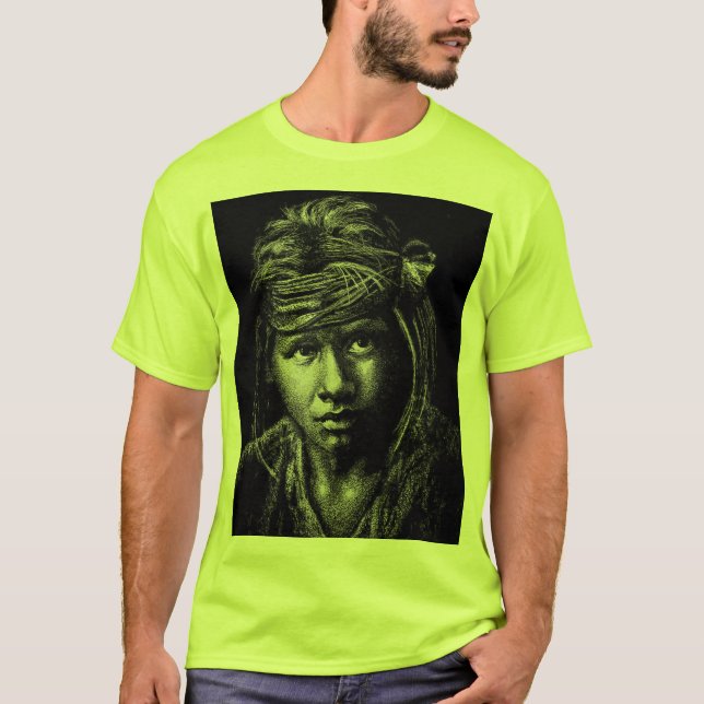 Indigenous American Boy's Gesicht größer T-Shirt (Vorderseite)