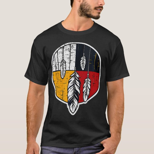Indigenous Native American Medicine Wheel Spirit S T-Shirt (Vorderseite)