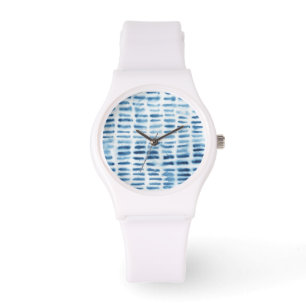 Indigio Aquarell-Druck Armbanduhr