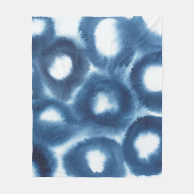 Indigio Watercolor Print Circles Fleecedecke (Vorderseite)