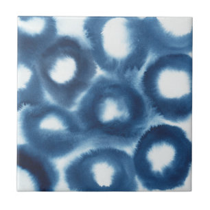 Indigio Watercolor Print Circles Fliese
