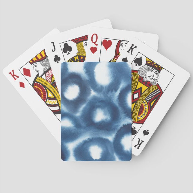 Indigio Watercolor Print Circles Spielkarten (Rückseite)
