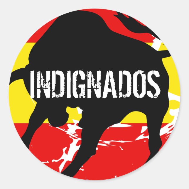 Indignados Runder Aufkleber (Vorderseite)