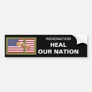 INDIGNATION HEAL UNSERE NATION AUTOAUFKLEBER