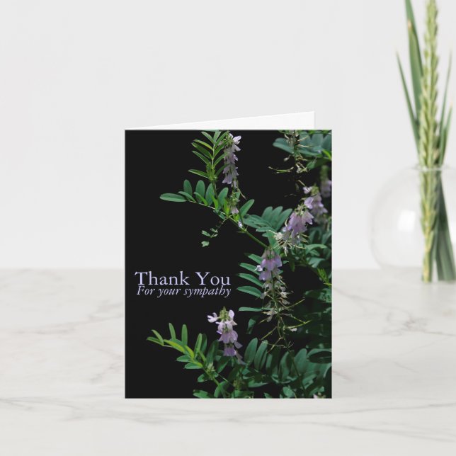 Indigo 3 florales Beileid Vielen Dank Note Card Dankeskarte (Vorderseite)