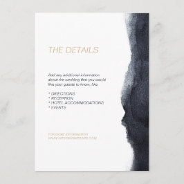 Indigo Aquarell Moderne, einfache Hochzeitsrichtun Begleitkarte