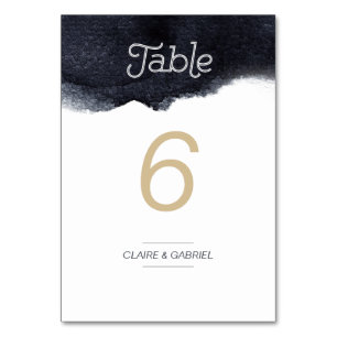 Indigo Aquarell Modernes Party Tischnummer