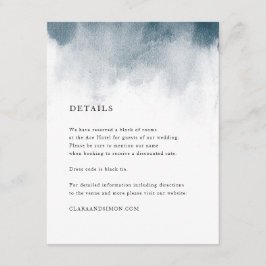 Indigo-Aquarell-Wäsche-Einzelkarten Begleitkarte