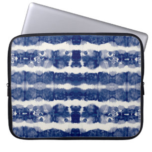 Indigo Art: Abstraktes Wasserfarbenkaos. Laptopschutzhülle
