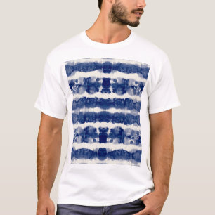 Indigo Art: Abstraktes Wasserfarbenkaos. T-Shirt