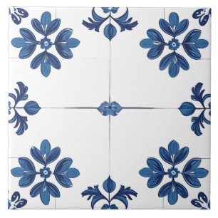 Indigo Azulejo Blau Portugiesisch Lissabon Dekorat Fliese
