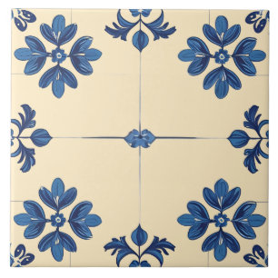 Indigo Azulejo Blau Portugiesisch Lissabon Dekorat Fliese