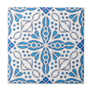 Indigo Azulejo Blau Portugiesisch Lissabon Dekorat Fliese
