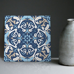 Indigo Azulejo Blau Portugiesisch Lissabon Dekorat Fliese
