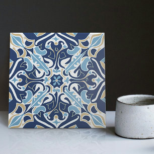 Indigo Azulejo Blau Portugiesisch Lissabon Dekorat Fliese