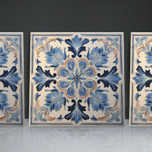 Indigo Azulejo Blau Portugiesisch Lissabon Dekorat Fliese