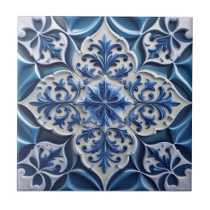 Indigo Azulejo Blau Portugiesisch Lissabon Talaver Fliese