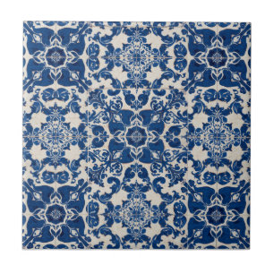 Indigo Azulejo Blau Portugiesisch Lissabon Talaver Fliese