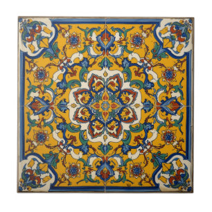 Indigo Azulejo Blau und gelb Portugiesisch  Fliese