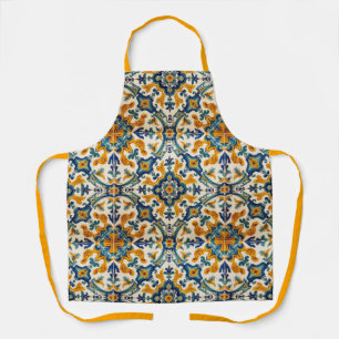 Indigo Azulejo Blau und Gelb Portugiesisch  Schürze