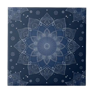 Indigo Azulejo Blue Portugia Mandala Decorative Fliese