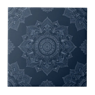 Indigo Azulejo Blue Portugia Mandala Decorative Fliese