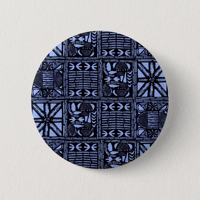 Indigo Batik Quilt - Blau Button (Vorderseite)