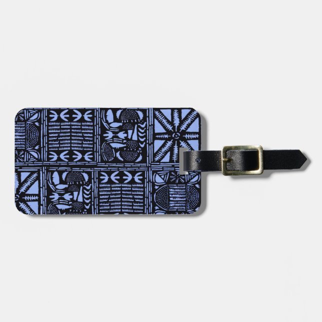 Indigo Batik Quilt - Blau Gepäckanhänger (Vorderseite horizontal)