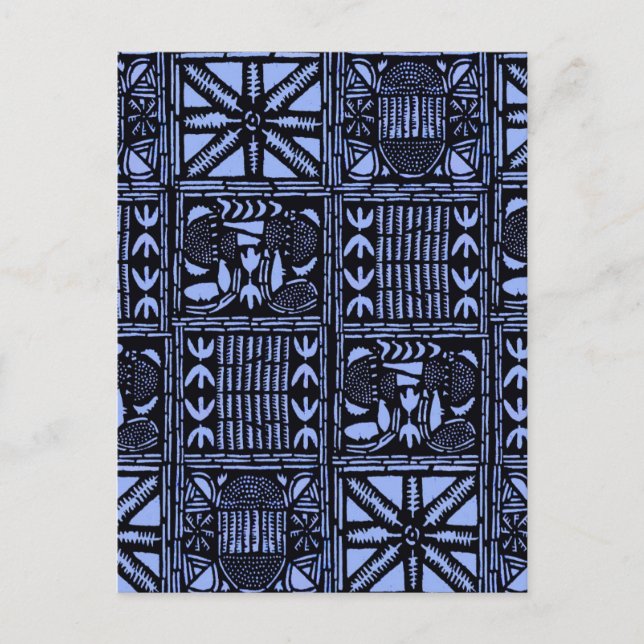 Indigo Batik Quilt - Blau Postkarte (Vorderseite)