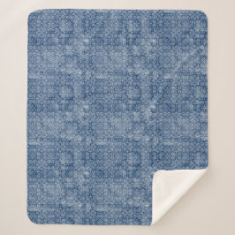 Indigo-Batik Sherpa Decke Sherpadecke
