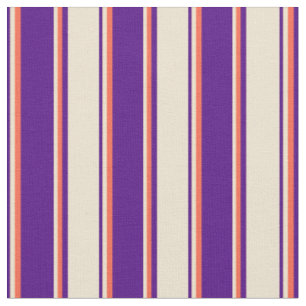 Indigo-, Beige- und Rot-Streifen-Muster Stoff