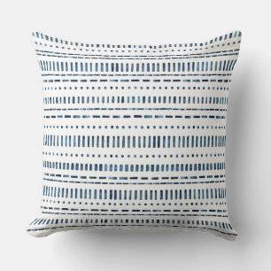 Indigo Bio Stripes Throw Kissen