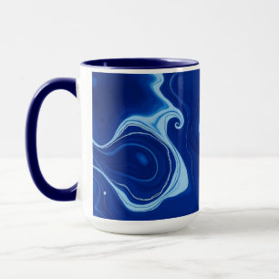 Indigo Blau Abstrakte Wasserfarbe Personalisiert Tasse