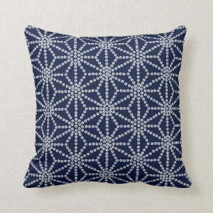 Indigo-Blau Asanoha Muster-Wurfs-Kissen Kissen