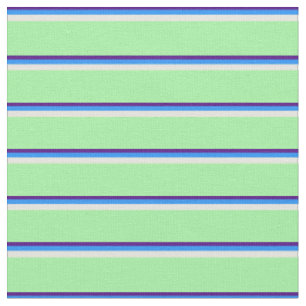 Indigo, Blau, Beige und Grünes Muster Stoff