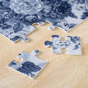 Indigo-Blau BlumenToile No.3