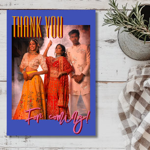 Indigo Blau Diwali Festival Familienfoto Dankeskarte